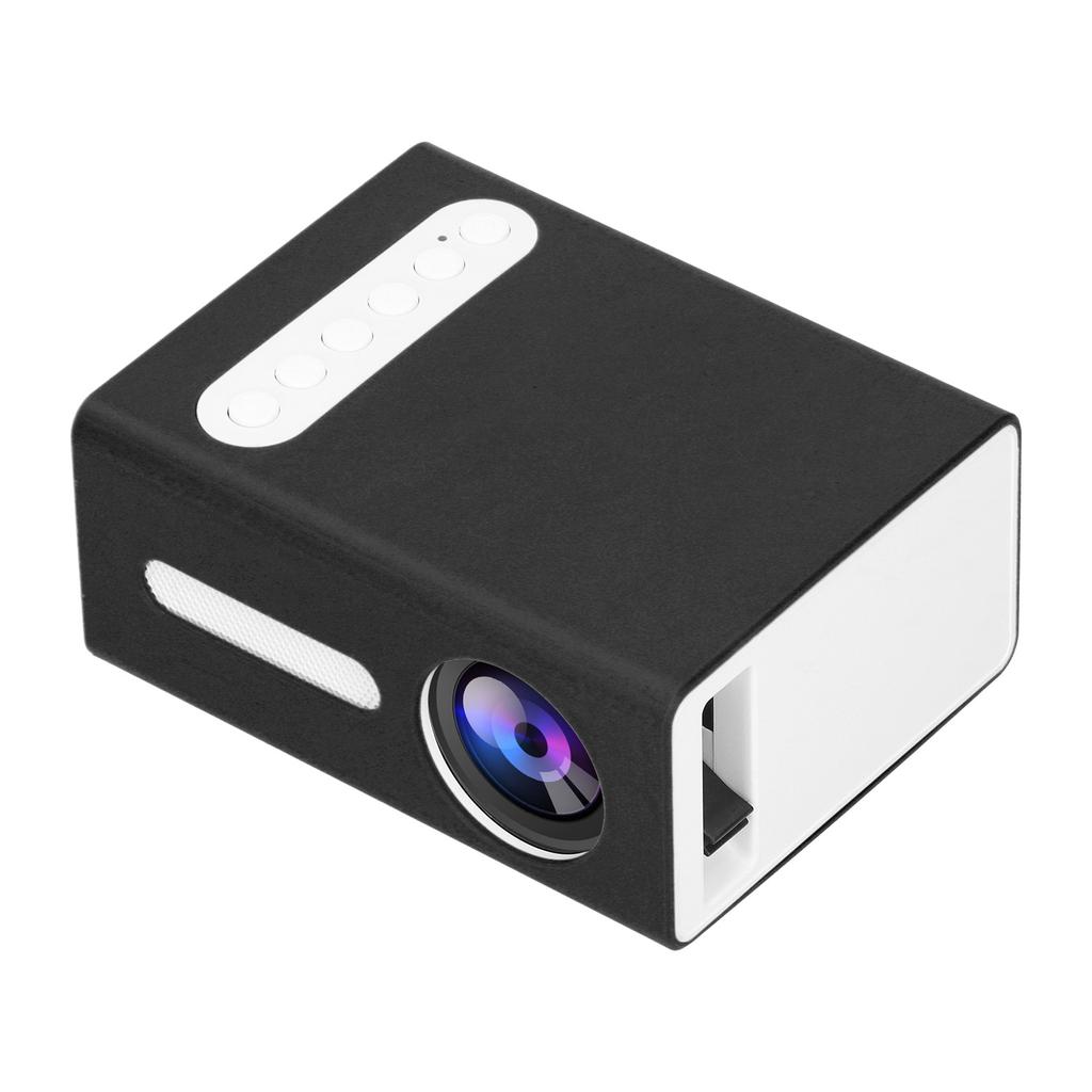 Mini Heimprojektor Tragbarer LED Heimmedien Videoplayer Kinderkino T300 (Schwarz-Weiss )