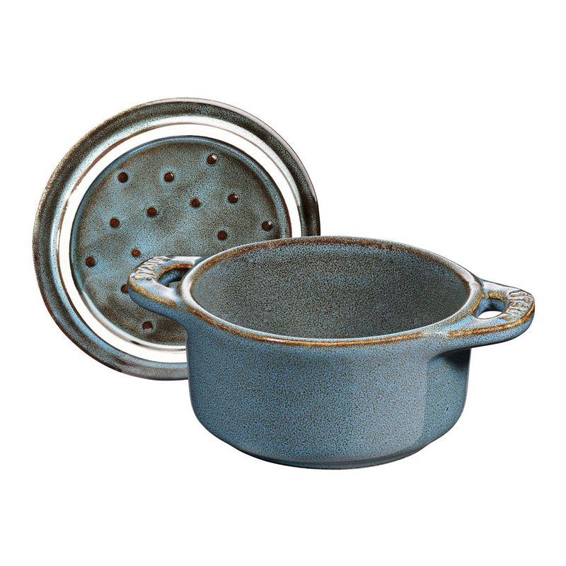 Staub Ceramic Mini Cocotte Round 10cm (Antique Blue-Green)