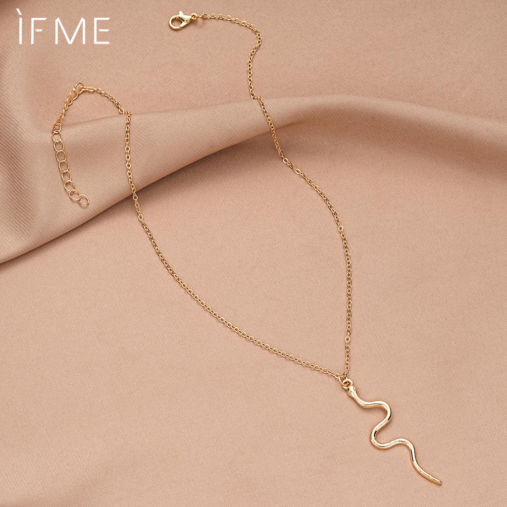 Fashionable, Personalized, Simple and Versatile Rose Gold Snake Shaped Pendant Necklace Women's Accessories