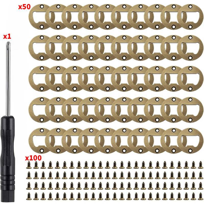 Classic Bottle Opener Set With Steel Tabs And Screwdriver For Home Bar Use