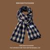 New Winter Thickened Korean Style Student Shawl Dual Purpose Warm Scarf Green Retro Plaid Scarf for Women