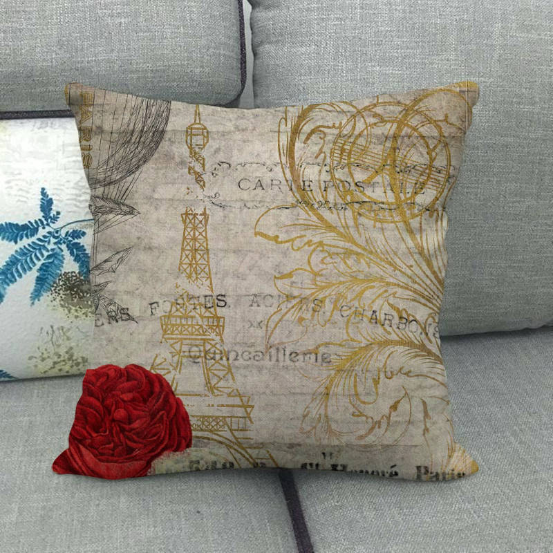 London, Paris Tower, Uk Digital Printing Short Plush Pillow Covers Decorative For Car Sofa Office Cushion Cover Home Goods