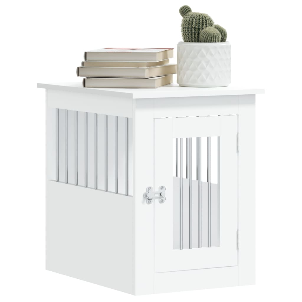 Vidaxl Dog Pen, White, 45X62X59 Cm, Wood-Based Material