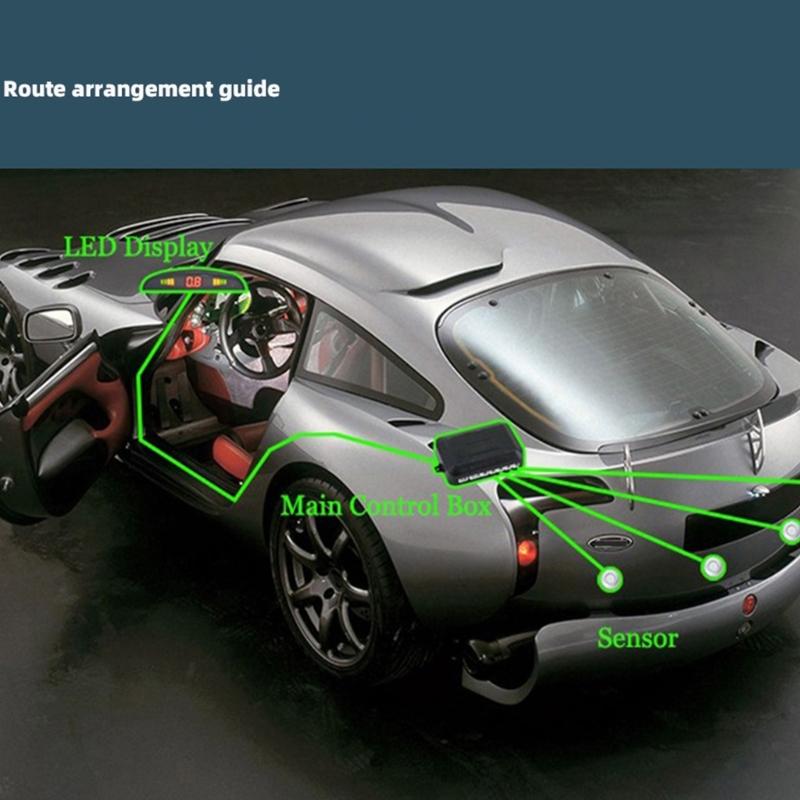 High Quality 4 Sensors LED Backlight Display Reverse Backup Radars Monitor System Parking Reverse Sensor Car Accessories