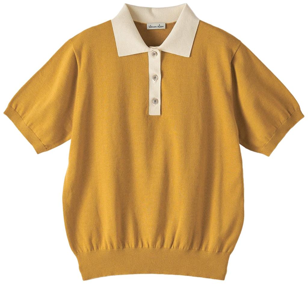 Youth United Steven Alan Bicolor Polo Collar Knit 82181990238 2300 BEIGE FREE [Beauty & Arrows] (23)