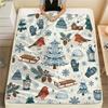 1Pc Cute Season Print Flannel Blanket, High Quality Comfortable for All Seasons, Home Decor, Warmth and Comfort, Perfect for Christmas Gifts W50