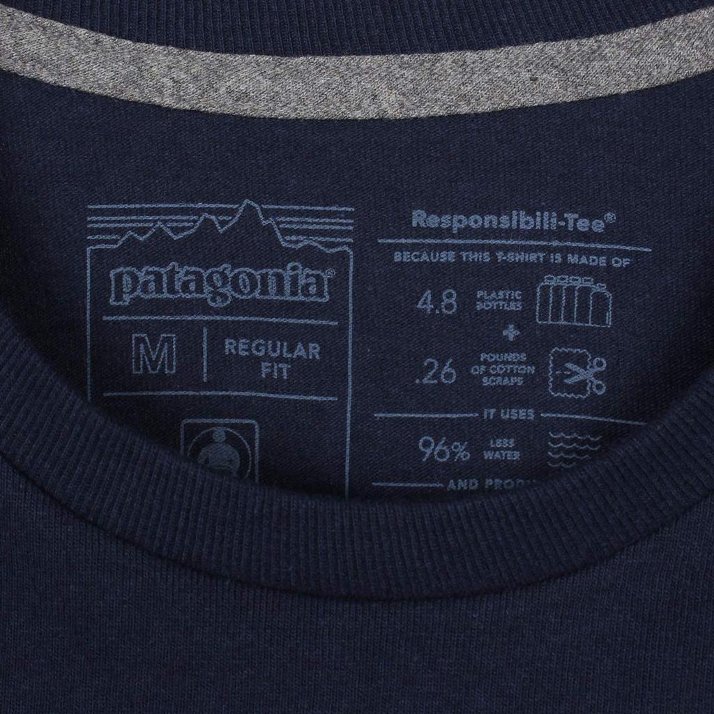 Patagonia Logo Responsibility Short Size S P-6 Tee, Sleeve, Black, (Product Code 38504)