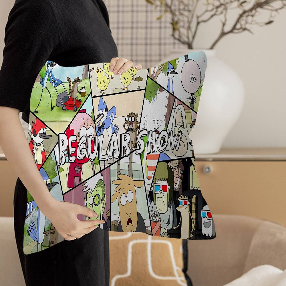 Cartoon R-Regular Show Pillow Cover for Bedroom Room and Living Room Sofa Decorative Cushion Cover