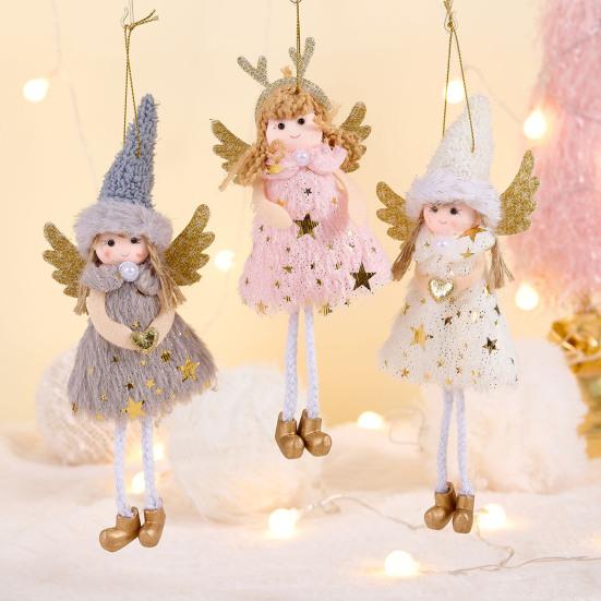 Christmas Tree Ornament Deer Angel Doll Design Hanging Ornament Party Home Wall Door Hanging Ornament
