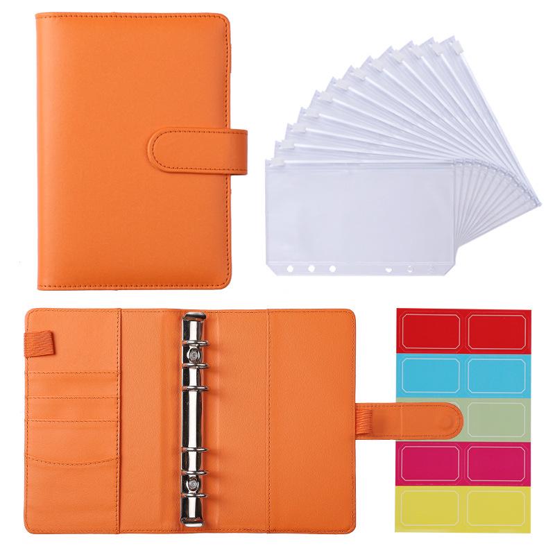 Cross-Border Macaron PU Leather Binder Notebook: Detachable Diary & Budget Book.