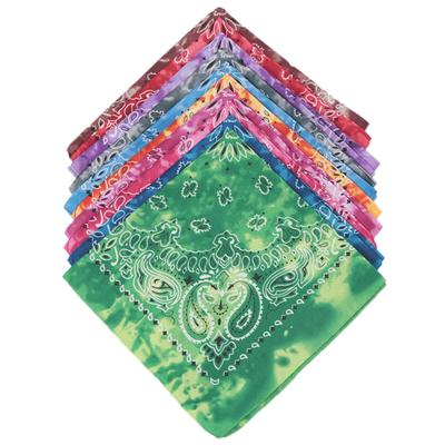 For Men/Women Kerchief Hip-Hop Paisley Bandanas Neck Scarf Punk Tie-dye Sports Headwear Square Headband Wrap Scarf Accessories