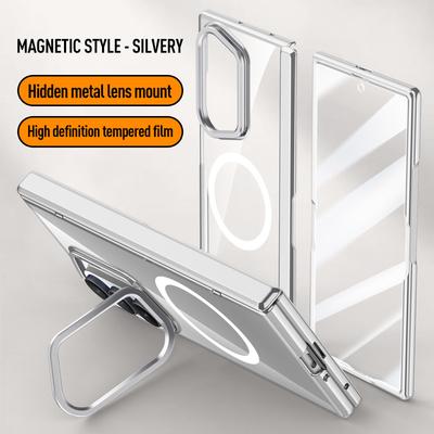 Magsafe Magnetisch Transparant Privacy Scherm Gehard Glas Beschermhoes Voor Voor Samsung Galaxy Z Fold 7 Veer Scharnierende Houder Cover
