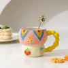 Hand Painted Ceramic Breakfast Cup Gourd Shape Coffee Mug Creative Oat Bowl Mug  Holiday Gift