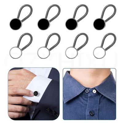 8Pcs Elastic Collar Button Extender Metal Neck Relief Tight Collars  for Shirt Dress Pants