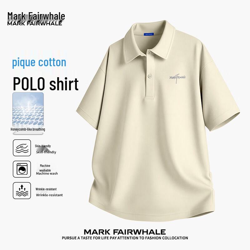 MARK FAIRWHALE Men s Pique Short Sleeve Polo Shirt M