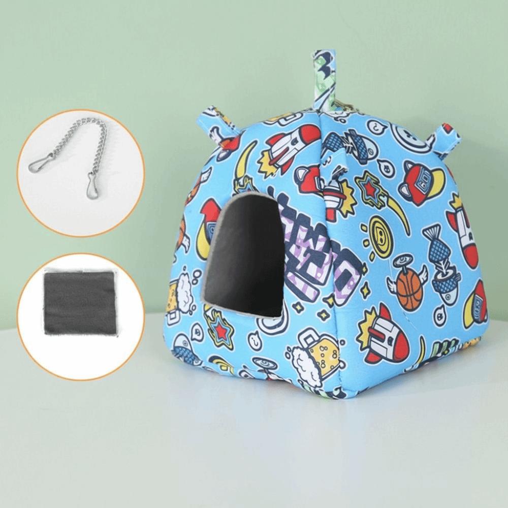 Print Design Parrot Hanging Hammock Cartoon Hamster Cage Nest Sleeping Bed Cave  for Pet Cage