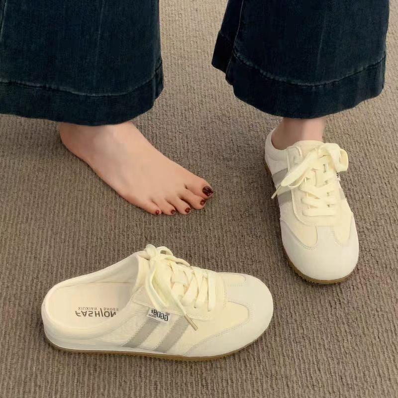 Baotou Halbschuhe Damen Sommerbekleidung neue kleine weiße faule Leute Pedal Damenschuhe