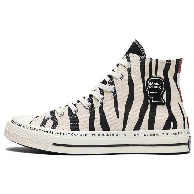 Brain Dead Chuck X Converse Chuck Taylor All Star 70 Chuck Taylor All Star Comfortable Casual High-top Canvas Shoes Unisex Zebra