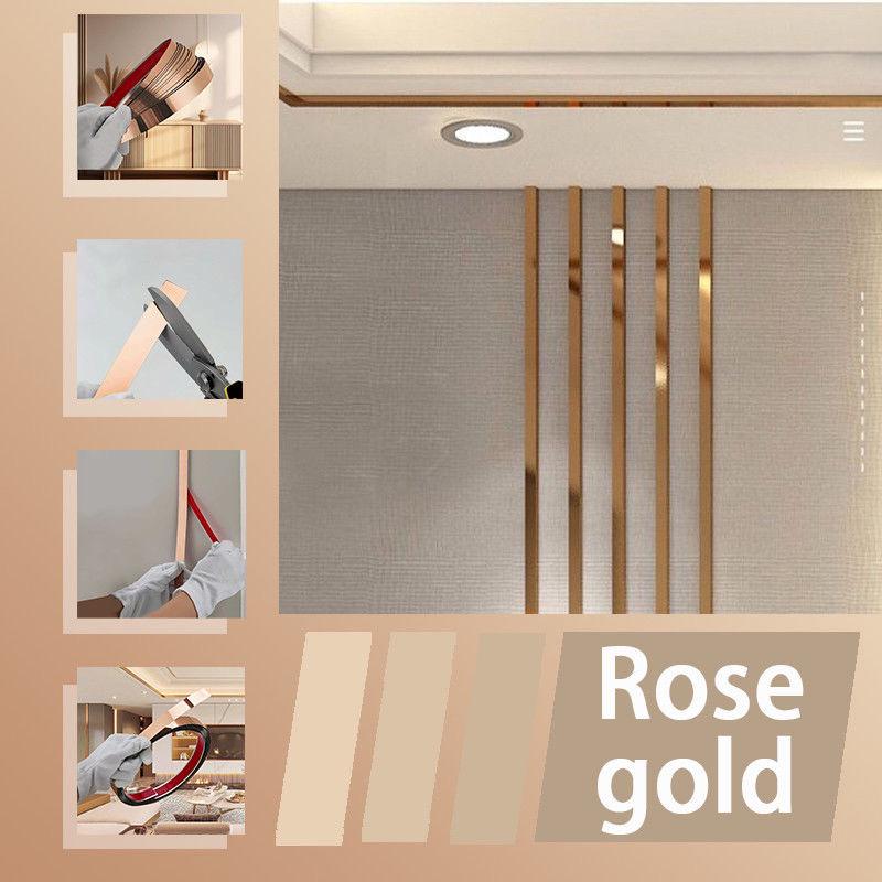 Черная титановая золотая самоклеящаяся декоративная полоса из нержавеющей стали для потолка и стен 10 mm