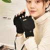 USB Heated Plush Half-Finger Winter Gloves