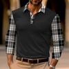 Fashion Men's Long Sleeve Polo Shirt Home Casual Comfortable Long Sleeve Button Down Top