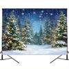 Winter Forest Background Snowy Christmas and Pine Tree Elements Suitable for Parties and Birthday Scenes