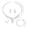 Stylish And Simple Super Flash Crystal Leaf Fringed Necklace Earrings Light Luxury High Sense Niche Trend Earrings Women