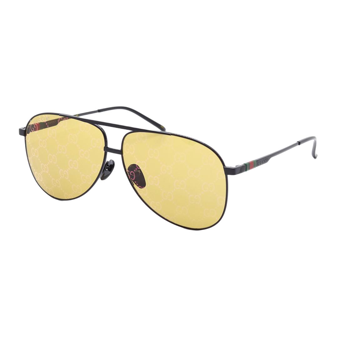 

GUCCI Graphic Print Aviator Sunglasses Men s Black 62 чёрный