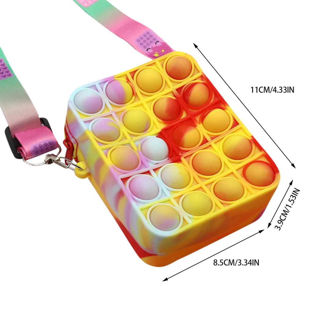 Push Toy Peněženka na mince, Bubble Toy Hračky pro úlevu od stresu pro dospělé děti