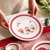 Light Luxury Christmas Ceramic Plates Creative Cute Fruits Dessert Plate Delicious Dishes Dining Plate Exquisite Tableware Gifts
