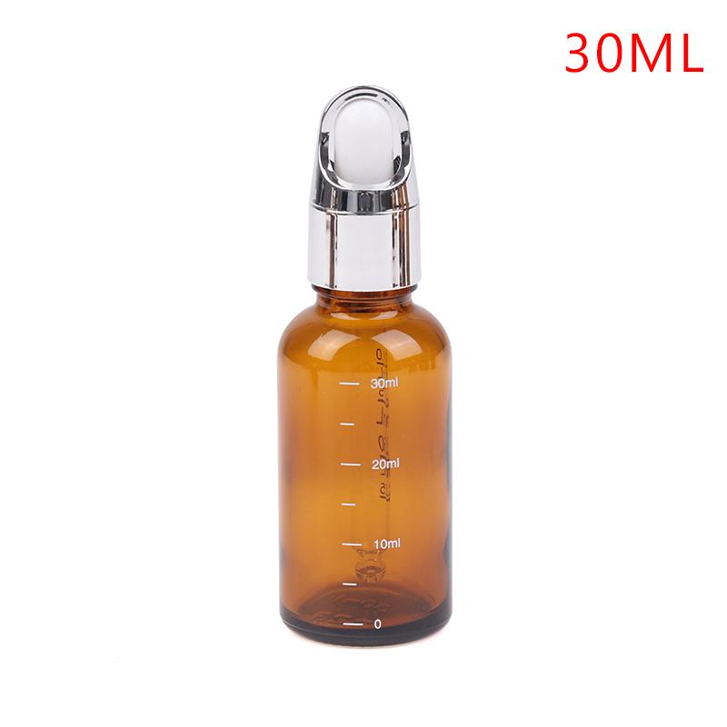 1PC 5-100ml Dropper Bottles With Scale Reagent Eye Drop Amber Glass Aromatherapy Liquid Pipette Bottle Refillable Bottles Travel