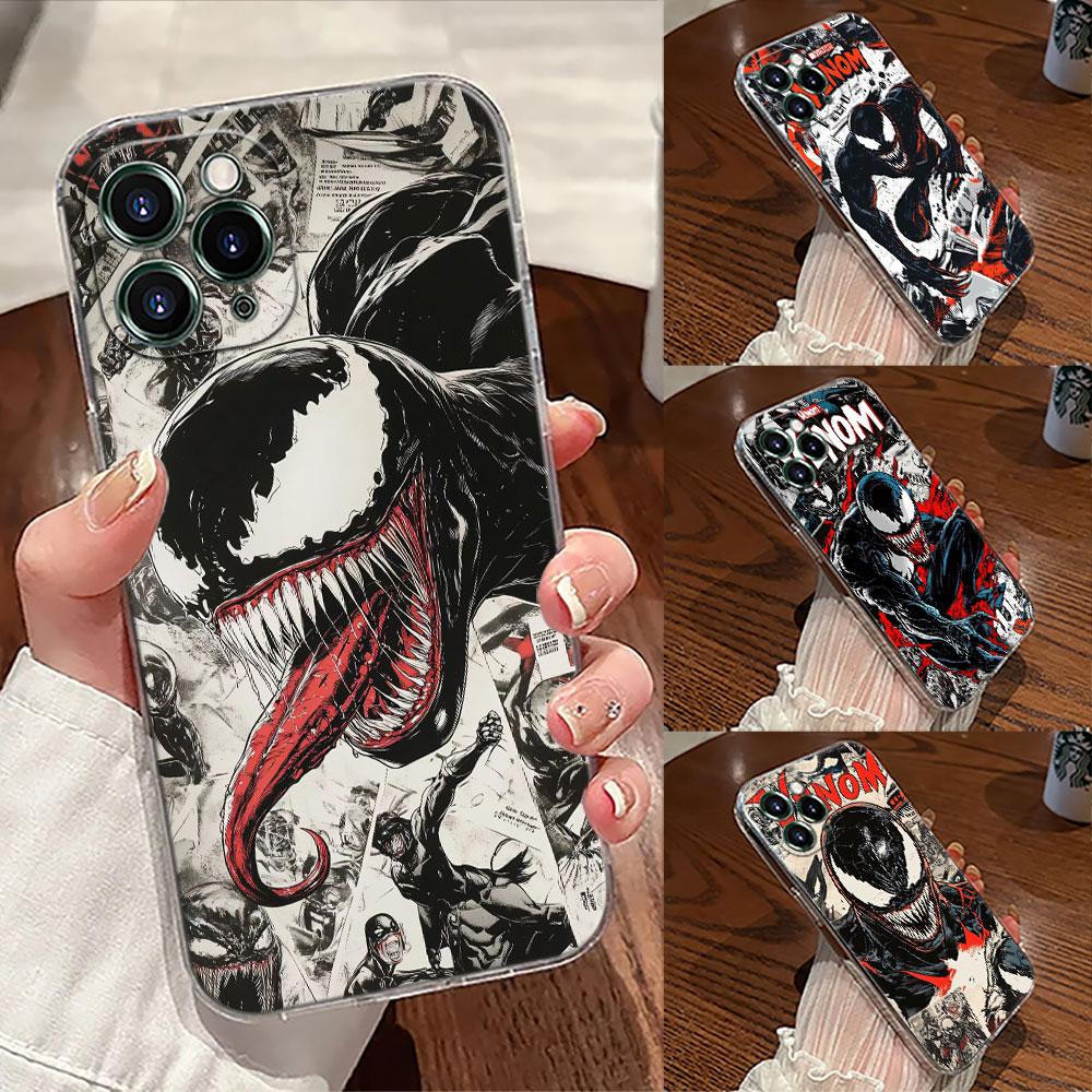 Custodia Trasparente Marvel Venom Comics Per iPhone 17 Pro Max 17E 11 12 13 14 15 16 Pro Max Plus 17 Air 16E 7 XS Copertura Morbida