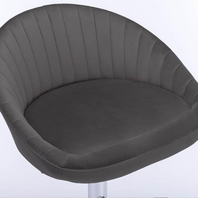 STILLO bar stool, gray, Velvet fabric