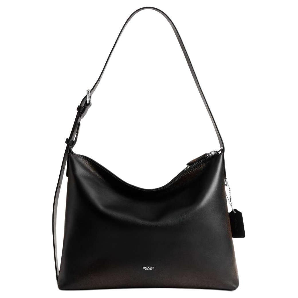 

Coach Mott 38 Logo Leather Shoulder Bag Large Unisex shoulder bag Black Light-Brown Yellow CDU78-Y4B Basic Set (Bag+Dust Bag)
