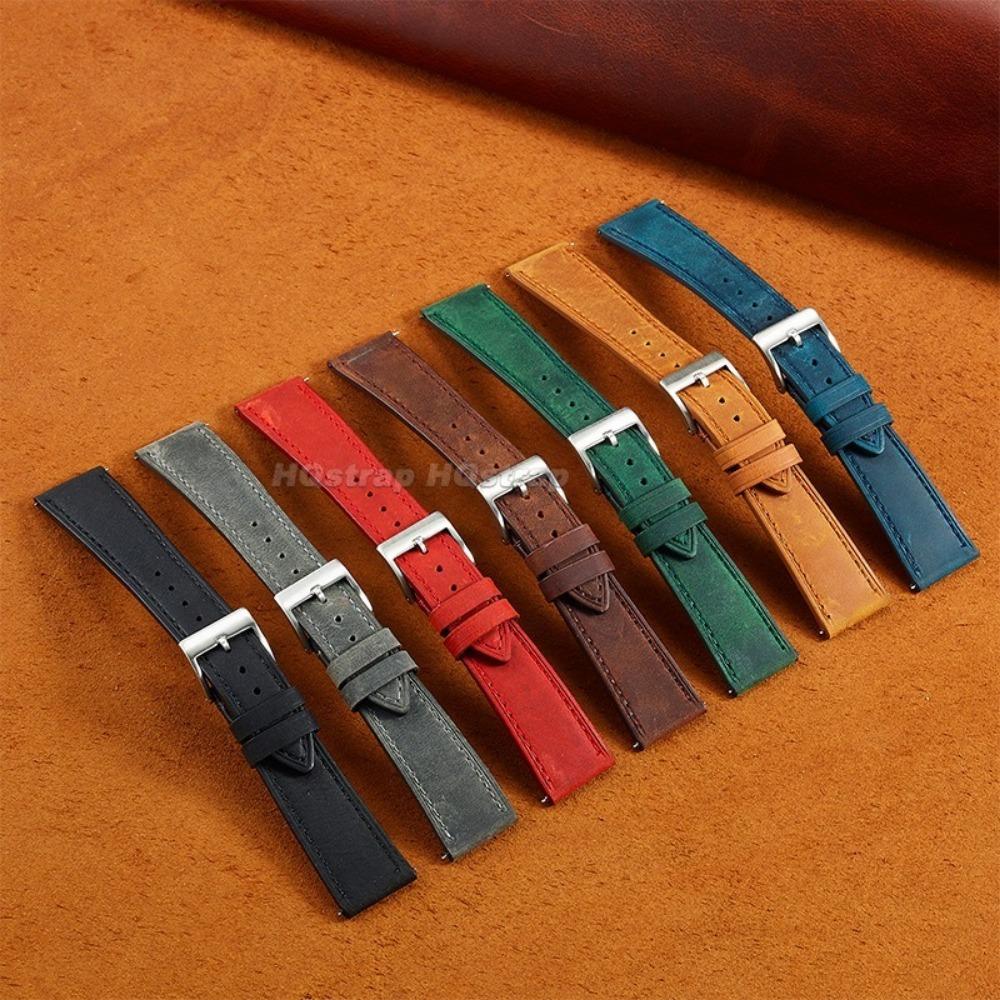 Watchband Cowhide Leather Watch Strap 18mm 19mm 20mm 21mm 22mm Stainless Steel Buckle Butterfly Bracelet for Women Men Watch Band Vintage