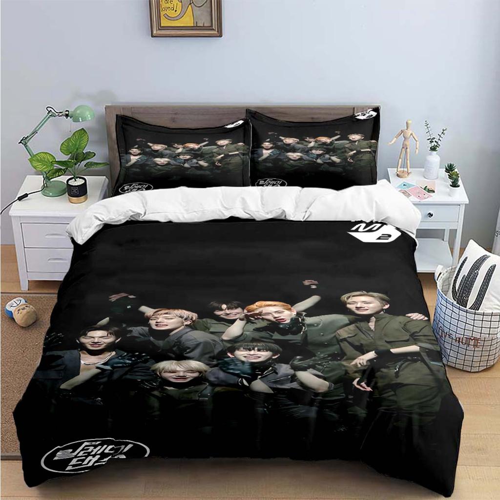 Comforter Fashion K-Pop Singer M-Monstas X Bedding Sets Exquisite Bed Supplies Set Bed Comforter Set Bedding Set Kids Gift