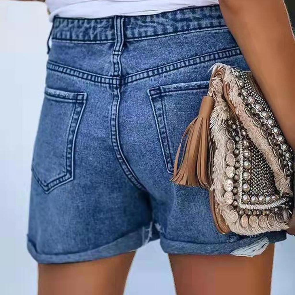 Pantaloni scurți din denim pentru femei Casual Vară fierbinte Pantaloni scurți din jean Pantaloni scurți din denim