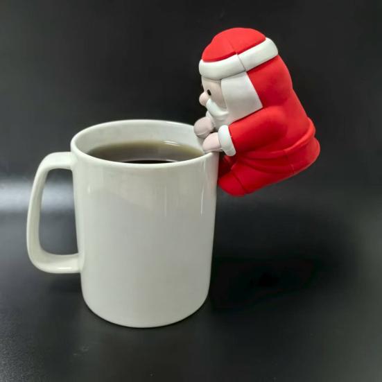 Yousheng Mini Santa Claus Cooling Fan USB Rechargeable Christmas Santa Hot Drinks Meals Coffee Tea Soup Beverage Food Cooling Tiny Robot Cooler Fan