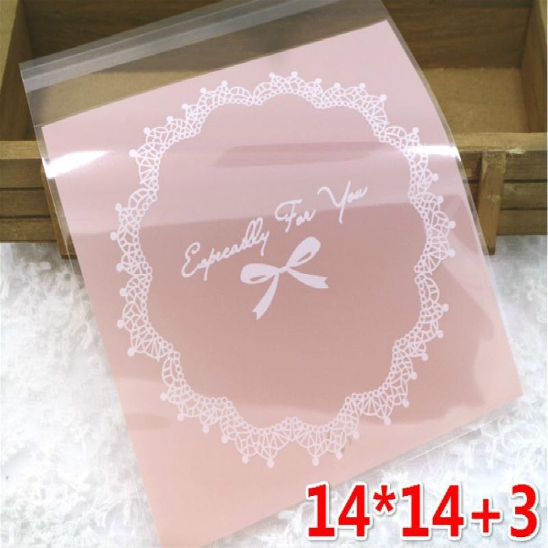 50 Pcs Baking Package Cookie Bag Cartoon Self-sealing Bag Handmade Soap Candy Snack Bag
