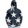 Men's Long Sleeve Quick Dry Hoodie Shirt with Flag Print Lightweight UV Protection Fishing Fitness Sports Top for Outdoor Activities