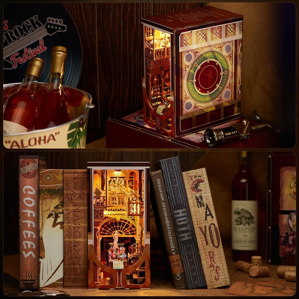 MiniCity DIY Book Nook Kit 3D Miniature House with LED Decoration for Teens and Adults