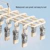 Stainless Steel Sock and Underwear Drying Rack with 20 Clips, Windproof Hanger for Balcony Use.