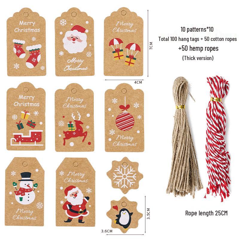 Thickened Santa Claus Christmas Hang Tags - Gift Decoration Cards
