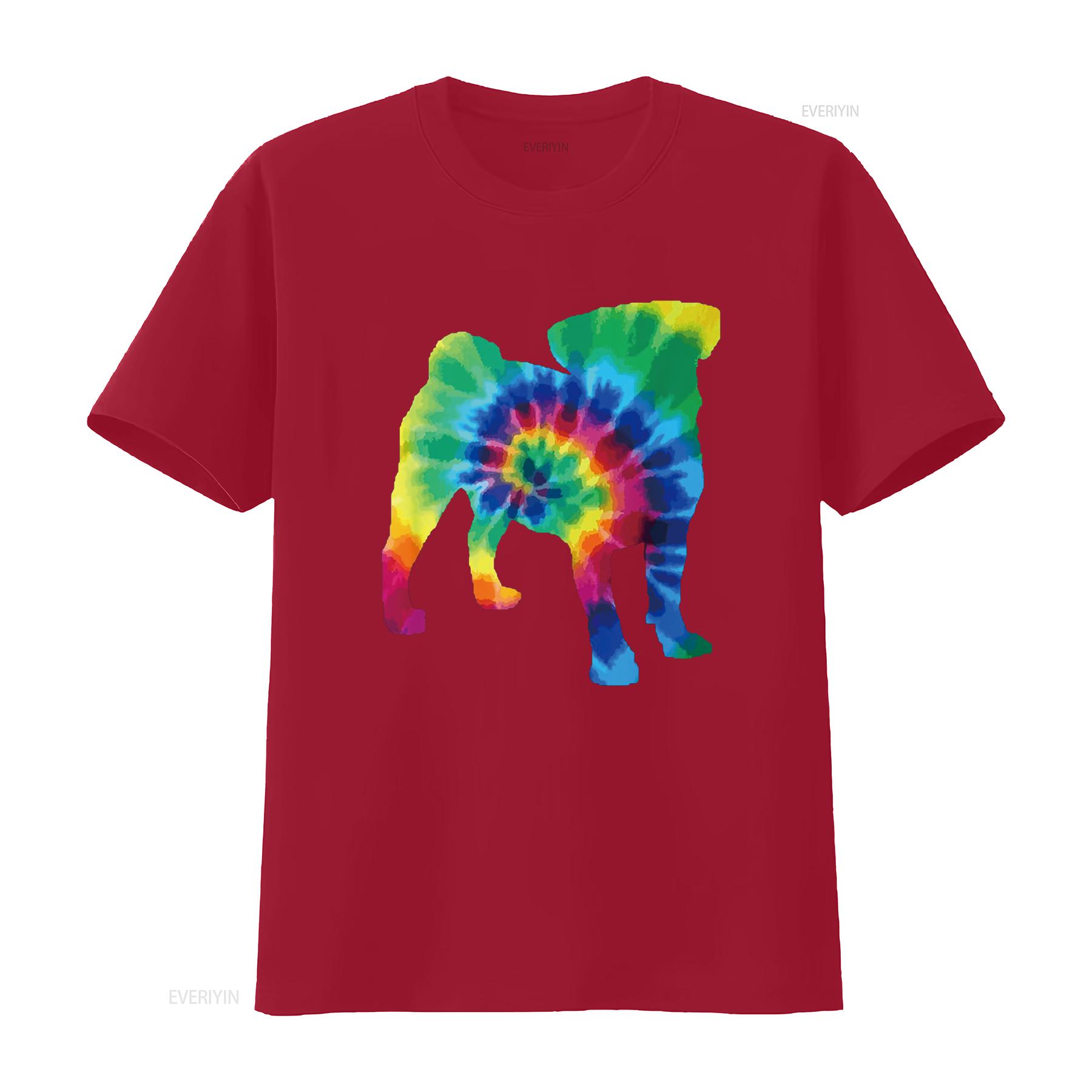 

Pug Tie Dye Vintage Hippie Dog Mom Dad T Shirt vintage Washed Stylish Stretched fashion homme Versatile Breathable graphic S