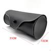 Universal PU Leather Motorcycle Fork Bag Saddlebag , Black with Mounting Straps Motorbike Tool Pouch