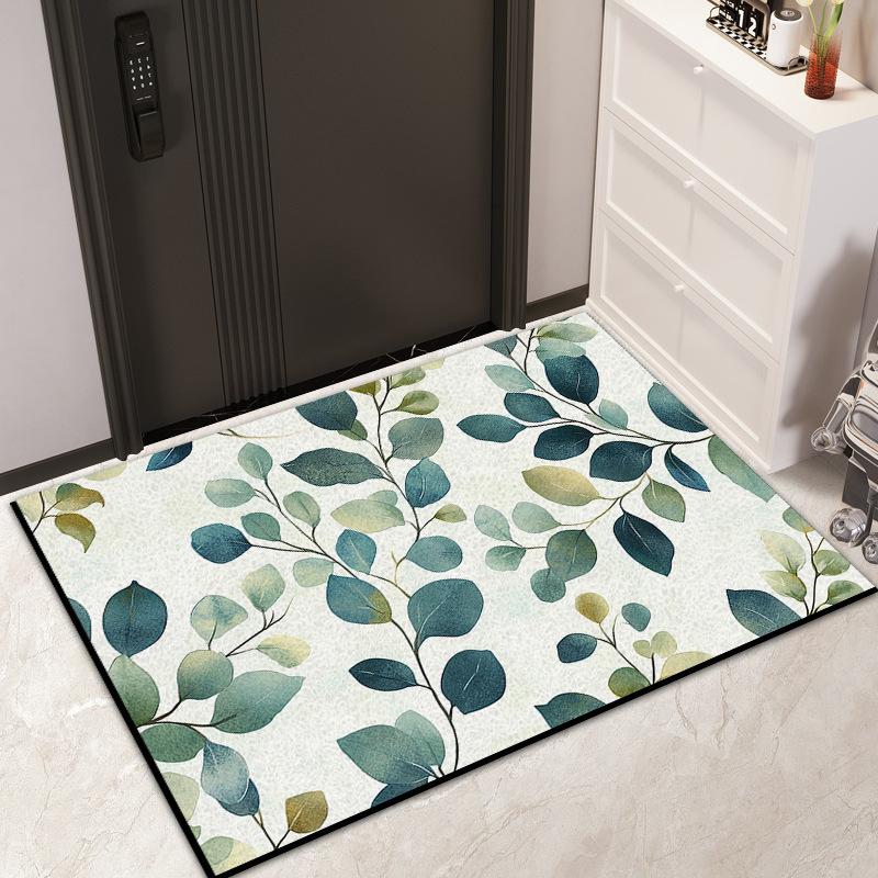 Entry Door Floral Silk Floor Mat Household Entrance Door Dirt Mat Outdoor Dirt Resistant Dust Removal Can Be Tailored Carpet