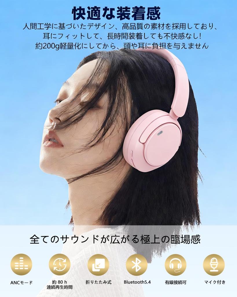 Bluetooth Wireless Headphones with 6 Silicone ANC Noise Up To 80 Hours of AI IPX7 2026 Latest Bluetooth Wired and Comfortable and for and Compatible