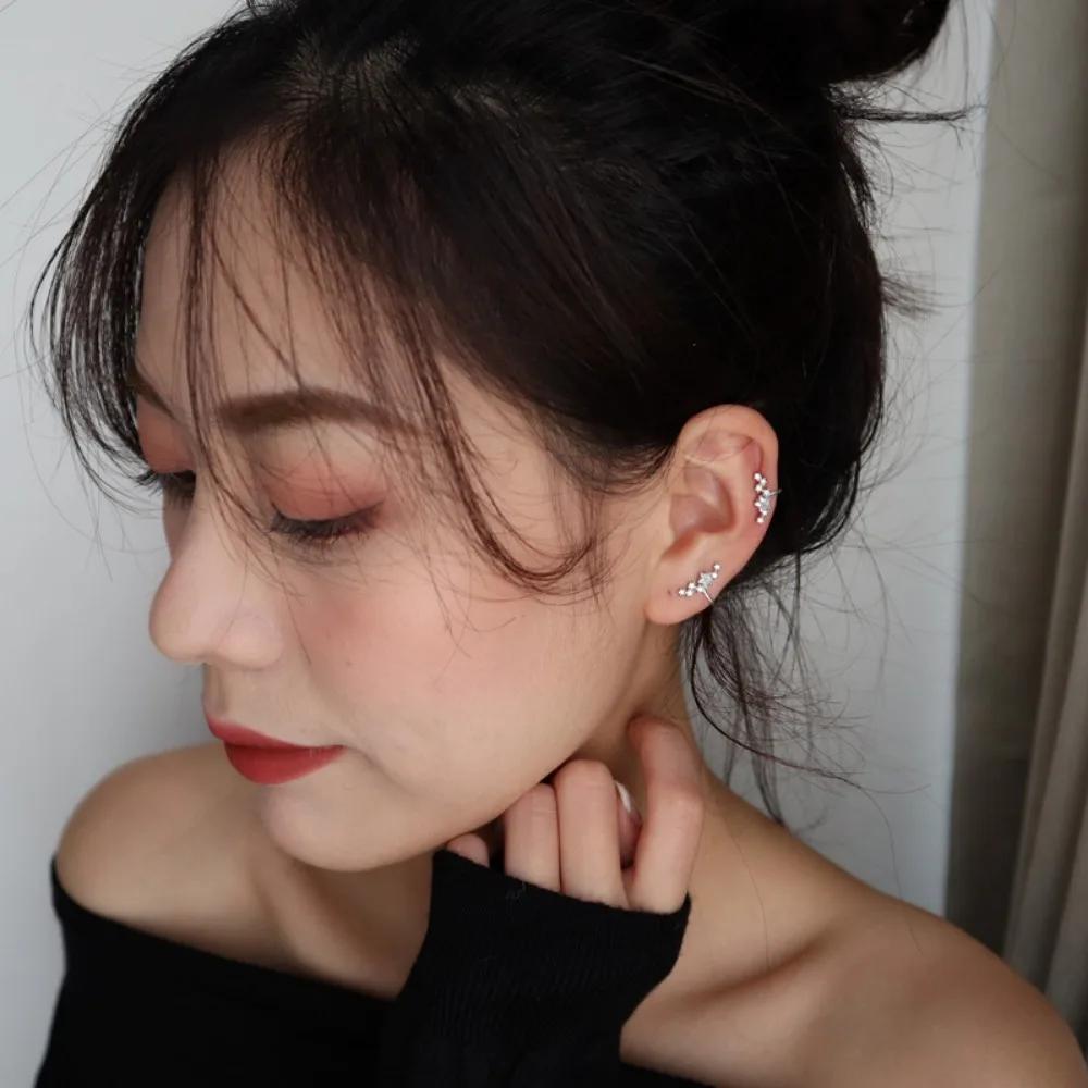 1PCS Zircon Star Without Hole Fake Earrings Single Ear Bone Clip Ear Cuffs Crystal Clip for Women Earrings Jewelry