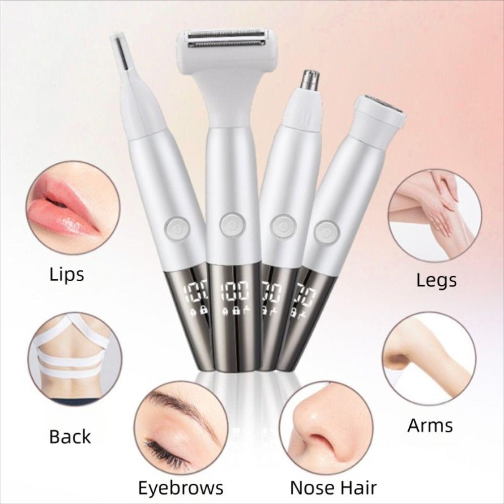 4-in-1 Hair Removal Device Low Noise Hair Remover Portable Women Body Shavers Set