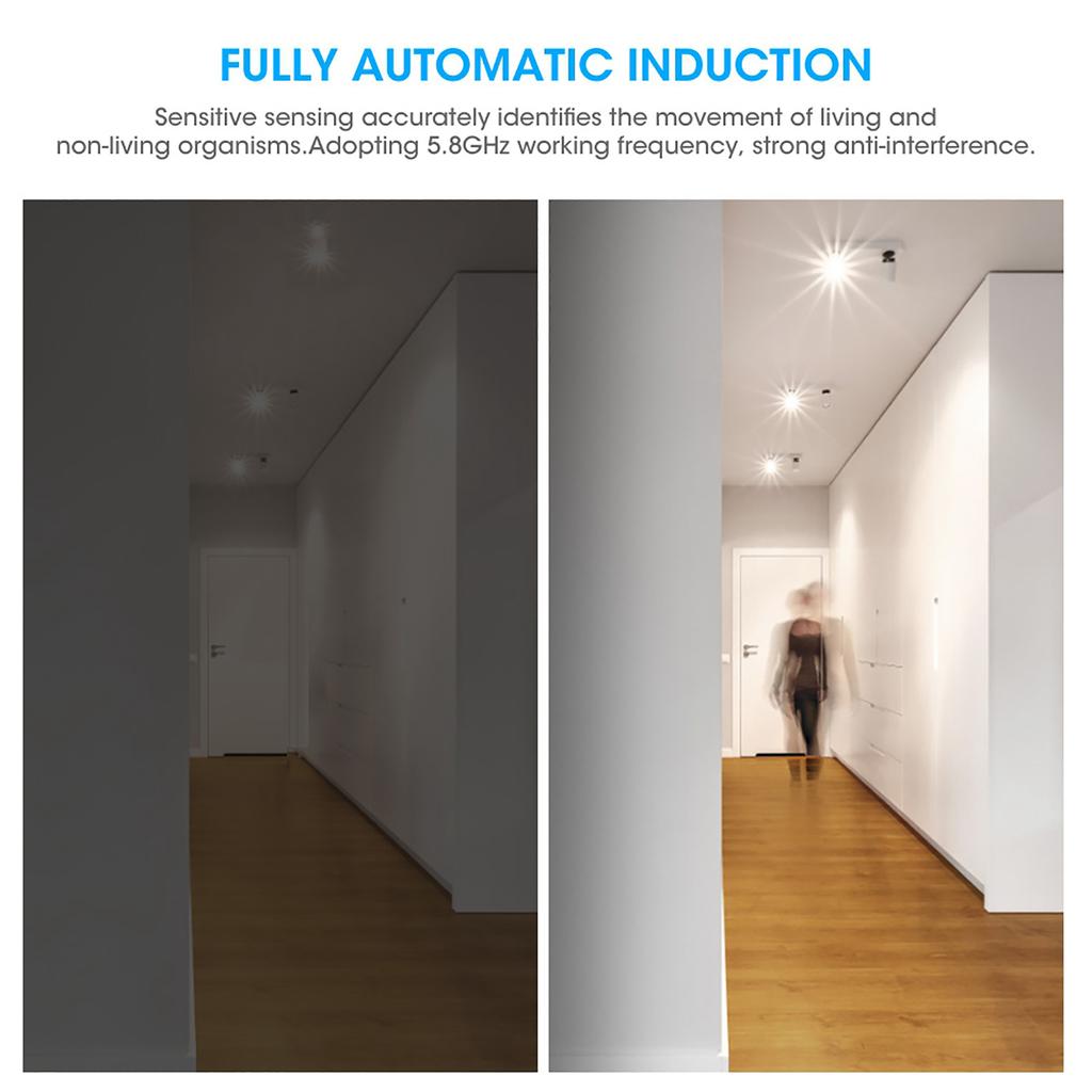 5.8GHz Rotary Adjustment Microwave Radar Sensor Motion Detector Smart Light Switch